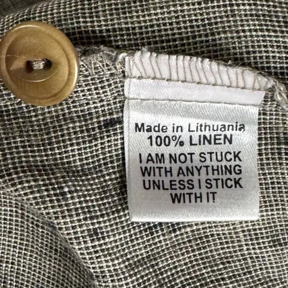 FLAX 100% Linen Dress Women's S Sleeveless Tank Lagenlook Hippie Artsy Summer - Picture 8 of 13